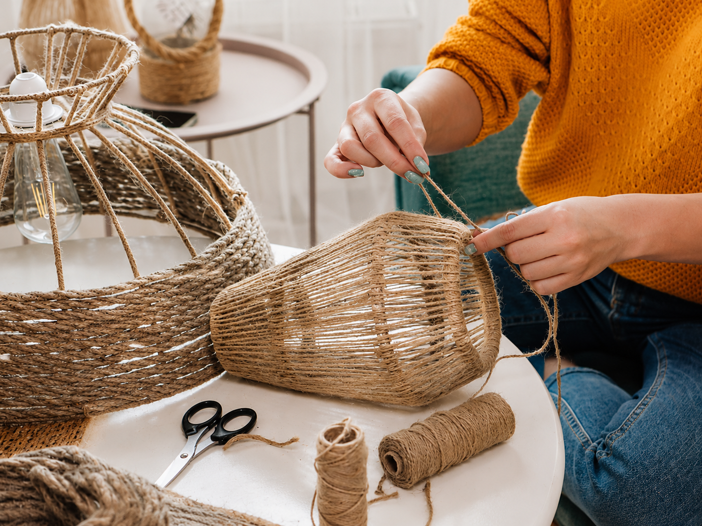 Natural Golden Jute Yarn and Twine Spools